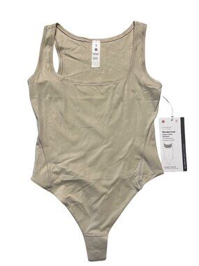 Lululemon Wundermost Ultra-Soft Nulu Square-Neck Sleeveless Bodysuit XS Mojave T